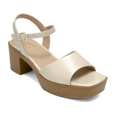 Aerosoles Womens Strap Sandals In Gold