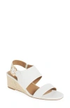 Aerosoles Worth Wedge Sandal In White Pu