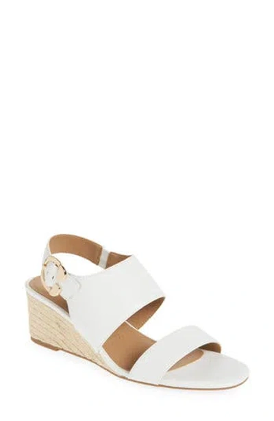 Aerosoles Worth Wedge Sandal In White Pu