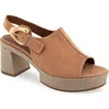 Aerosoles Zella Slingback Platform Sandal In Tan Suede