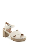 Aerosoles Zephyr Platform Sandal In Eggnog Leather