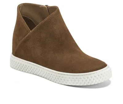 Aerosoles Zirah Boots Women Brown Suede Asymmetrical Ankle Bootie Jobb546