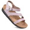 Aerothotic - Ares Comfortable Memory Foam Leather Platform Sandals With Arch Support In Purple