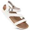 Aerothotic - Ares Comfortable Memory Foam Leather Platform Sandals With Arch Support In White