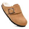 Aerothotic - Atlas Fur Genuine Leather Fur Lined Clogs For Women With Arch Support In Brown