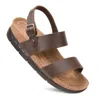 Aerothotic - Tori Casual Non-slip Comfy Leather Platform Sandals In Brown