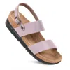 Aerothotic - Tori Casual Non-slip Comfy Leather Platform Sandals In Purple