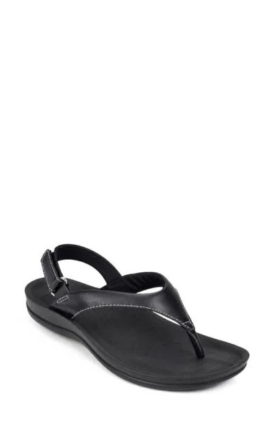 Aerothotic Aura Faux Leather Sandal In Black
