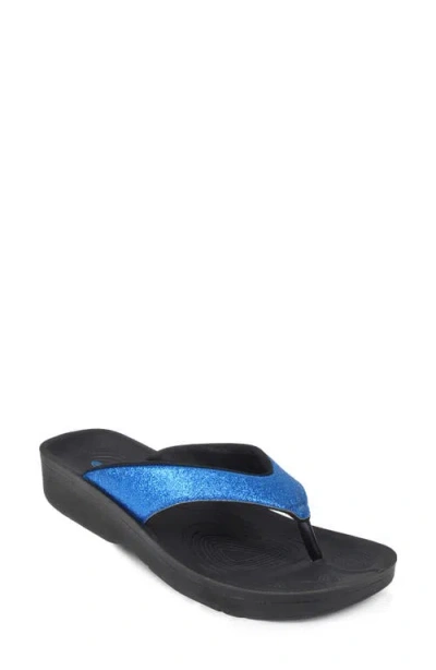 Aerothotic Crystal Mist Flip Flop In Blue