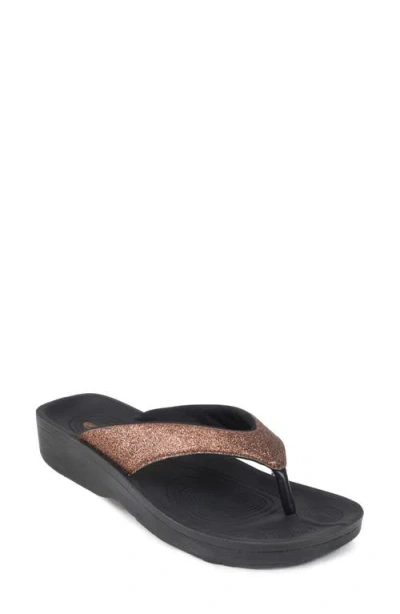 Aerothotic Crystal Mist Flip Flop In Brown
