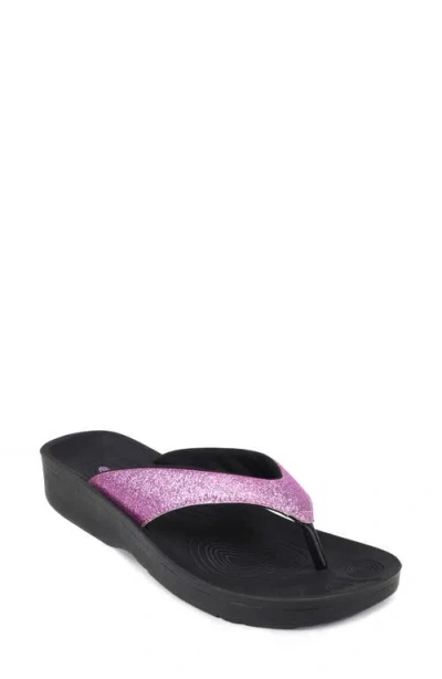 Aerothotic Crystal Mist Flip Flop In Purple