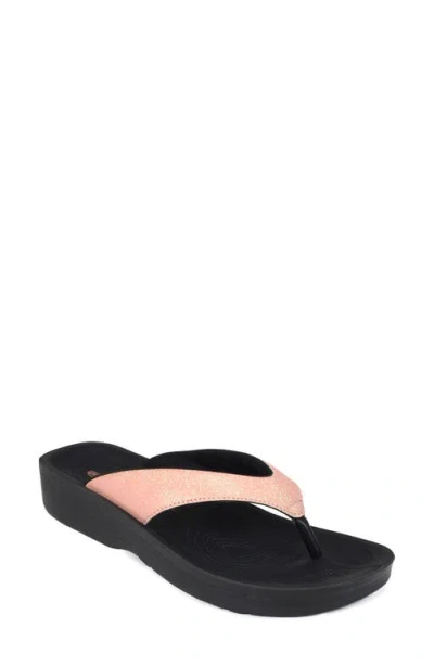 Aerothotic Crystal Mist Flip Flop In Rose Gold