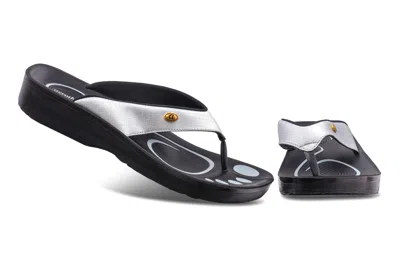 Aerothotic Original Orthotic Comfort Thong Sandal Flip Flops - Matt In Silver