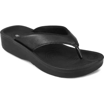 Aerothotic Pearly Fume Flip Flop In Black