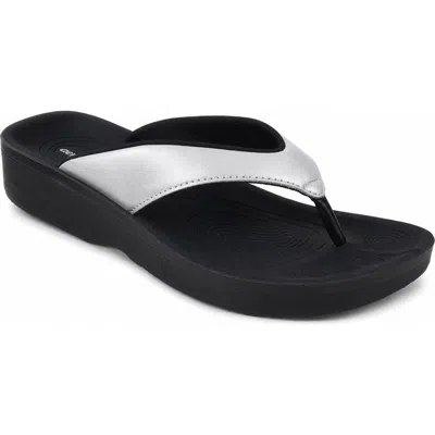 Aerothotic Pearly Fume Flip Flop In Silver