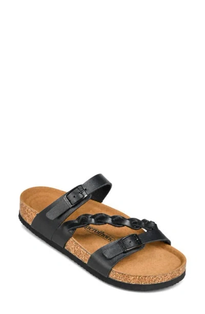Aerothotic Viking Faux Leather Slide Sandal In Black