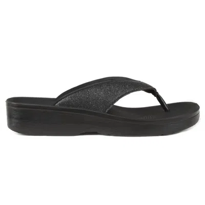 Aerothotic Women's Crystal Mist Flip Flops In Black