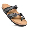 Aerothotic Women's Irenic Strappy Slide Sandals In Black In Multi