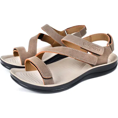 Aerothotic Zion Adjustable Strap Sandal In Brown