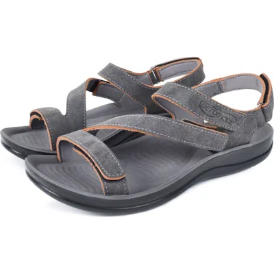 Aerothotic Zion Adjustable Strap Sandal In Gray
