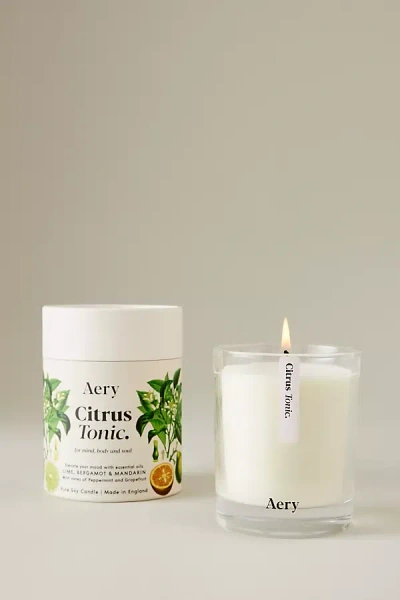 Aery Citrus Tonic Glass Candle In White