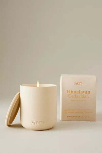 Aery Himalayan Cedarleaf Clay Candle In Transparent