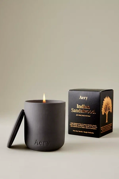 Aery Indian Sandalwood Clay Candle In Transparent