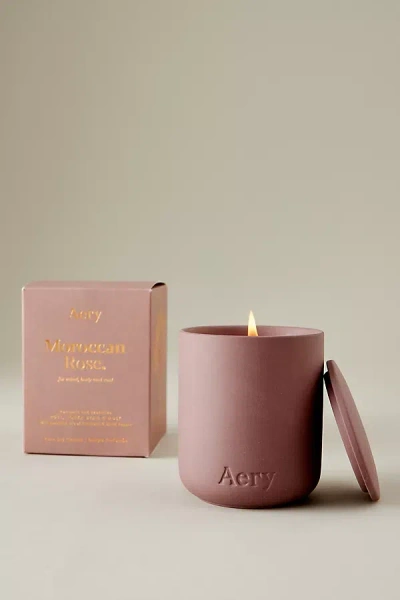 Aery Moroccan Rose Clay Candle In Transparent
