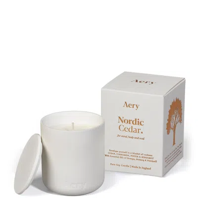 Aery Nordic Cedar Candle 280g In White