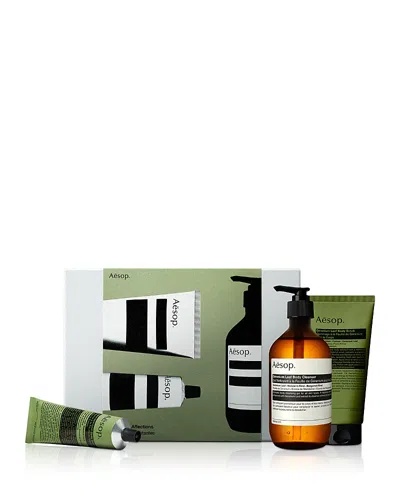 Aesop Evergreen Affections Geranium Leaf Trio Skincare Gift Set