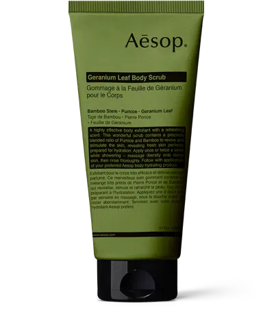 Aesop Geranium Leaf Body Scrub 180ml In White