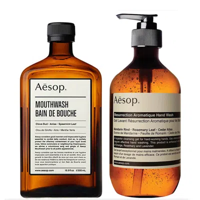 Aesop Hand Wash And Mouthwash Duo In Brown