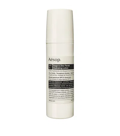 Aesop Sage & Zinc Facial Hydrating Lotion Spf15 In White