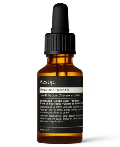 Aesop Shine Hair & Beard Oil, 0.8 Oz. In Transparent