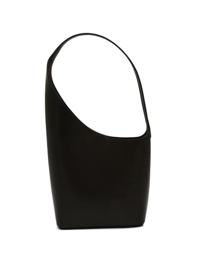 Aesther Ekme Asymmetric Leather Shoulder Bag In Black