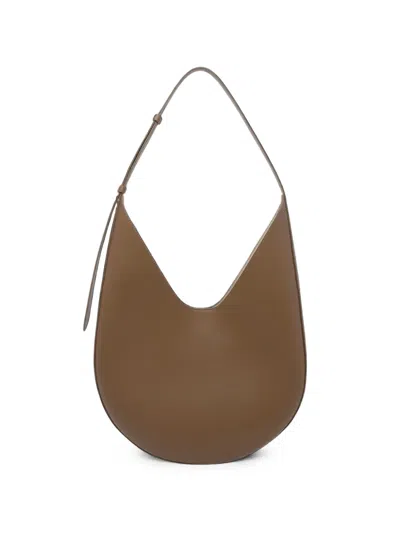 Aesther Ekme Asymmetric Leather Shoulder Bag In Brown