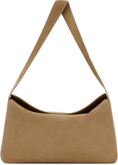 Aesther Ekme Beige Soft Baguette Bag In 182 Suede Sand