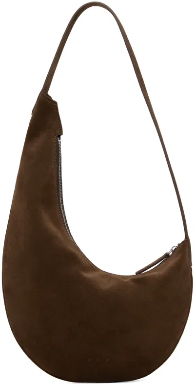 Aesther Ekme Brown Lune Mini Bag In 171 Suede Chocolate