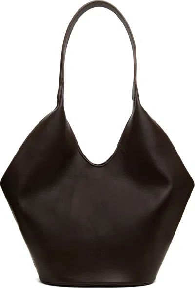 Aesther Ekme Brown Phantom Bucket Tote In 227 Dark Chocolate