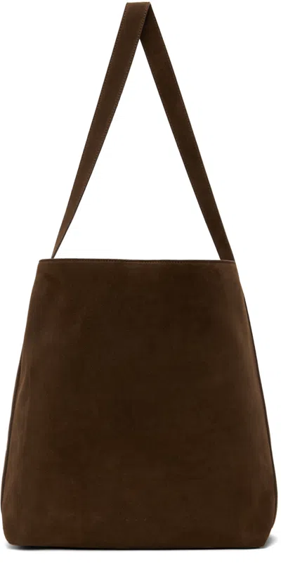 Aesther Ekme Brown Sac Supple Tote In 171 Suede Chocolate