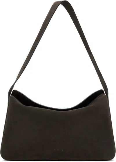 Aesther Ekme Brown Soft Baguette Bag In 175 Suede Coffee