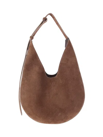 AESTHER EKME BROWN SUEDE-EFFECT CALFSKIN HOBO BAG