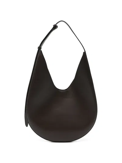 Aesther Ekme Curved Leather Shoulder Bag In Brown