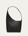 Aesther Ekme Denim Lune Suede Top Handle Bag In Grain Black