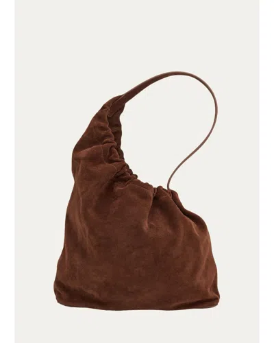 Aesther Ekme Demi Lune Cloud Leather Shoulder Bag In Suede Coco