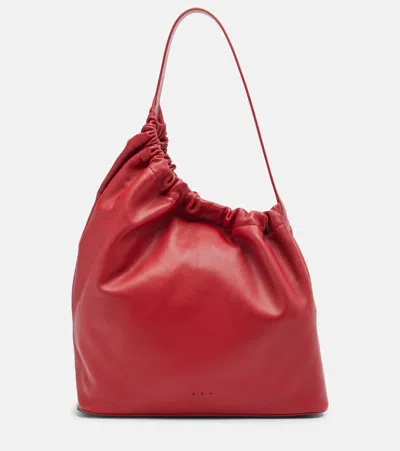 Aesther Ekme Demi Lune Cloud Medium Leather Shoulder Bag In Red