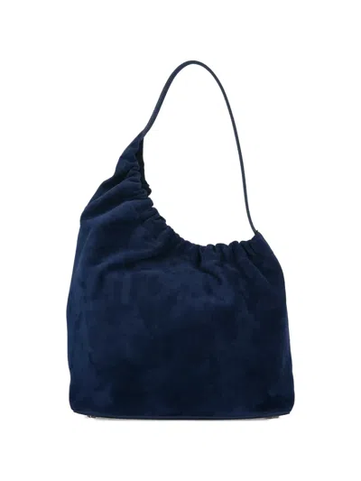 Aesther Ekme Demi Lune Cloud Ruched Suede Shoulder Bag In Pink