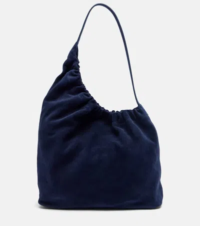 Aesther Ekme Demi Lune Cloud Suede Shoulder Bag In Blue