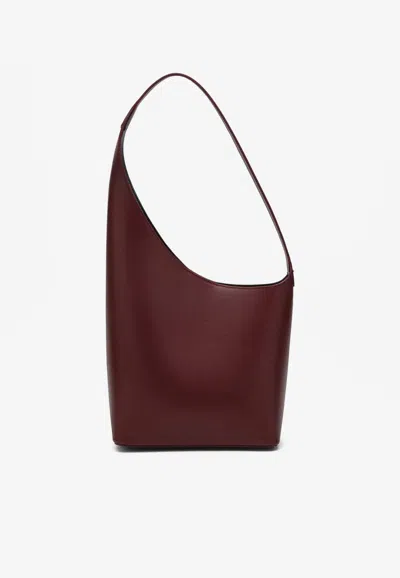 Aesther Ekme Demi Lune Leather Shoulder Bag In Bordeaux