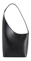Aesther Ekme Denim Lune Suede Top Handle Bag In Black